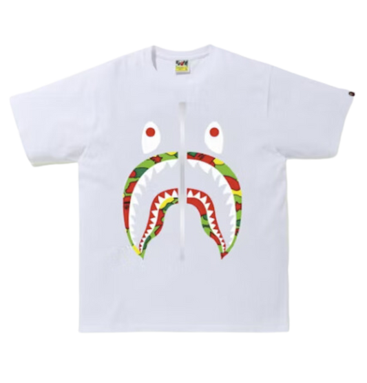 Bape Sta Camo Shark Multi Color T-Shirt (White)