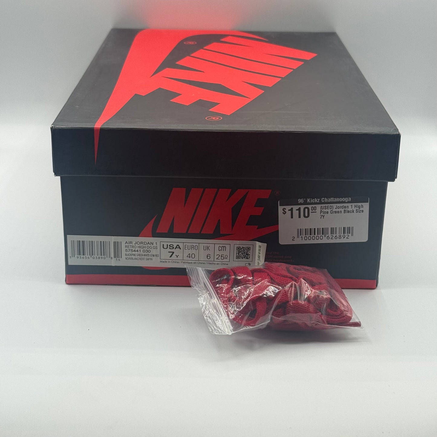 (USED) Jordan 1 High Pine Green Black Size 7Y