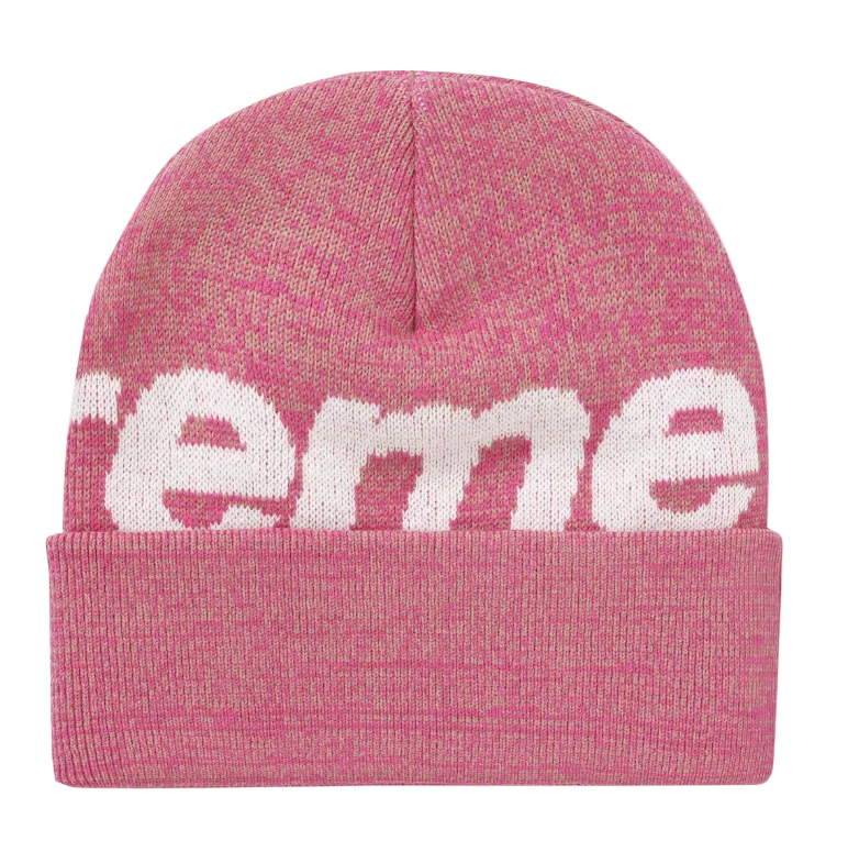 Supreme Big Logo Beanie Magenta Static