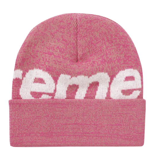 Supreme Big Logo Beanie Magenta Static