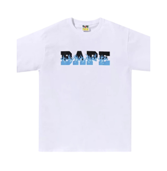 Bape Blue Flame Logo T-Shirt (White)