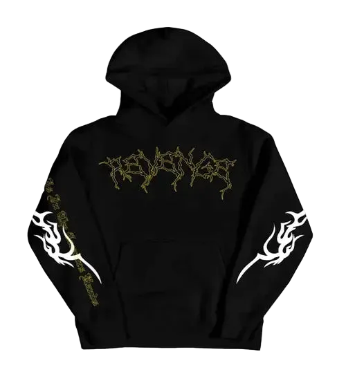 Revenge Yellow Lightning Cerberus Hoodie Black