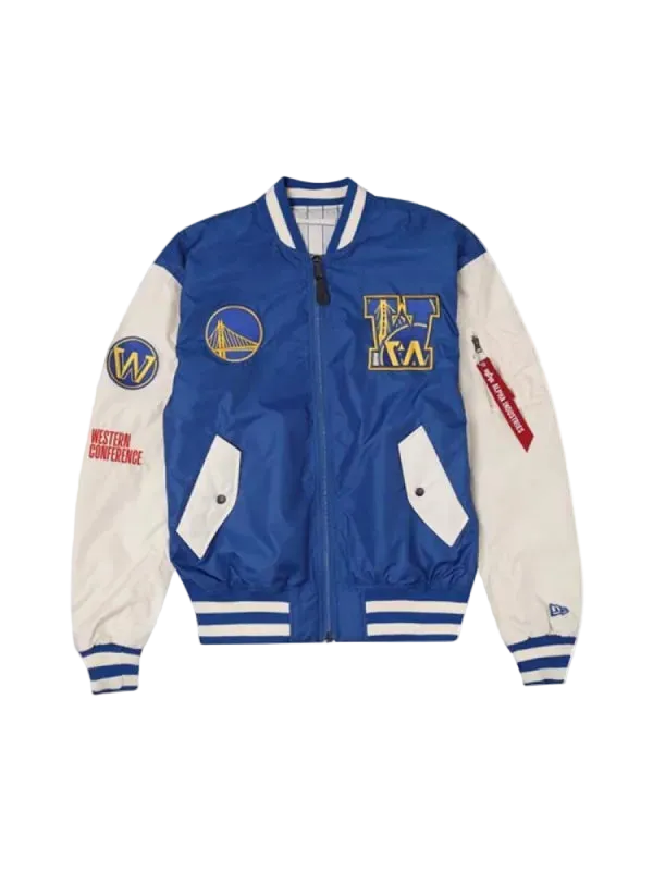 Alpha Industries x New Era x Golden State Warriors Reversible Bomber Jacket