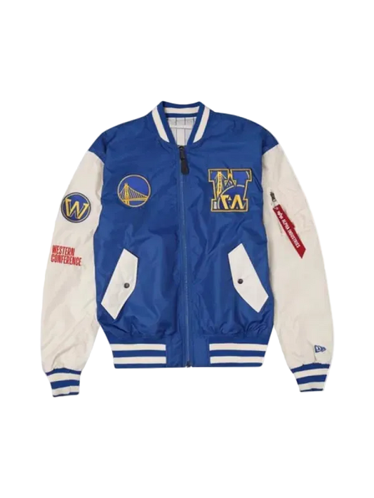 Alpha Industries x New Era x Golden State Warriors Reversible Bomber Jacket