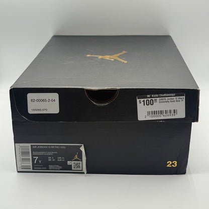 (USED) Jordan 12 Black University Gold Size 7Y