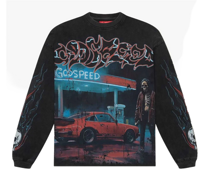 GodSpeed Pit - Stop Thermal L/S T-Shirt (Black Wash)