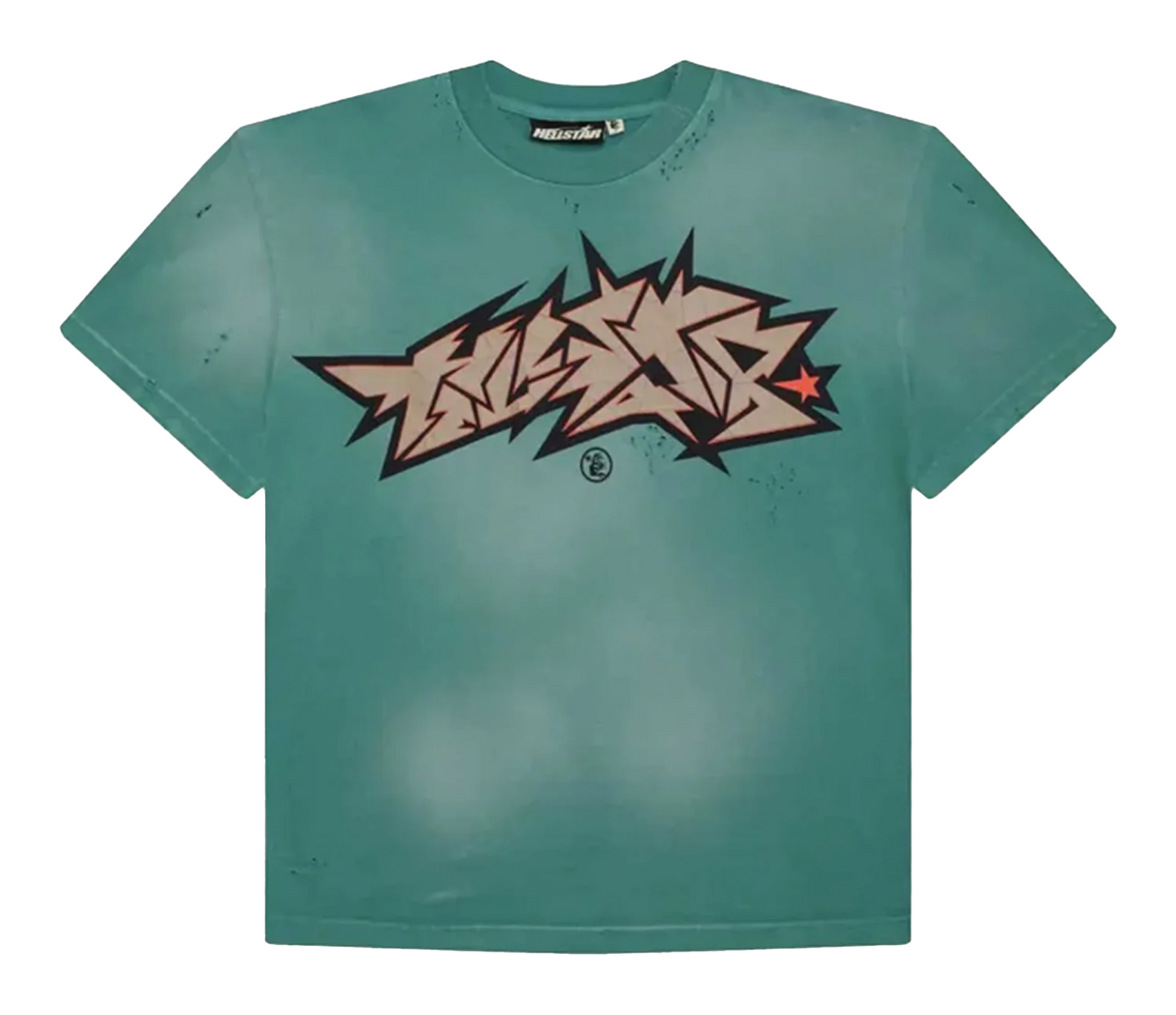 Hellstar Crack Print T-shirt Green