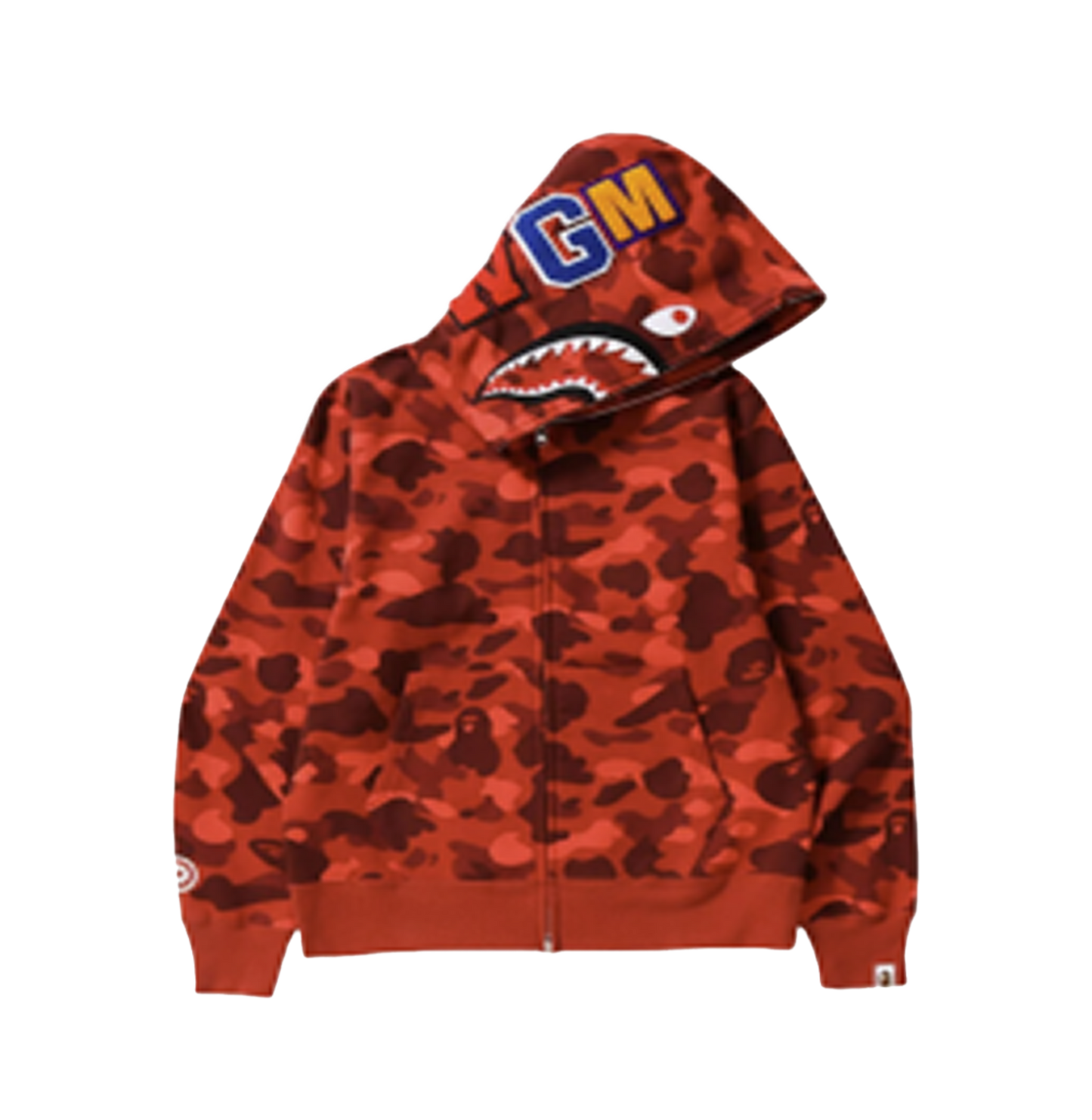 Bape Red Camo Shark Hoodie